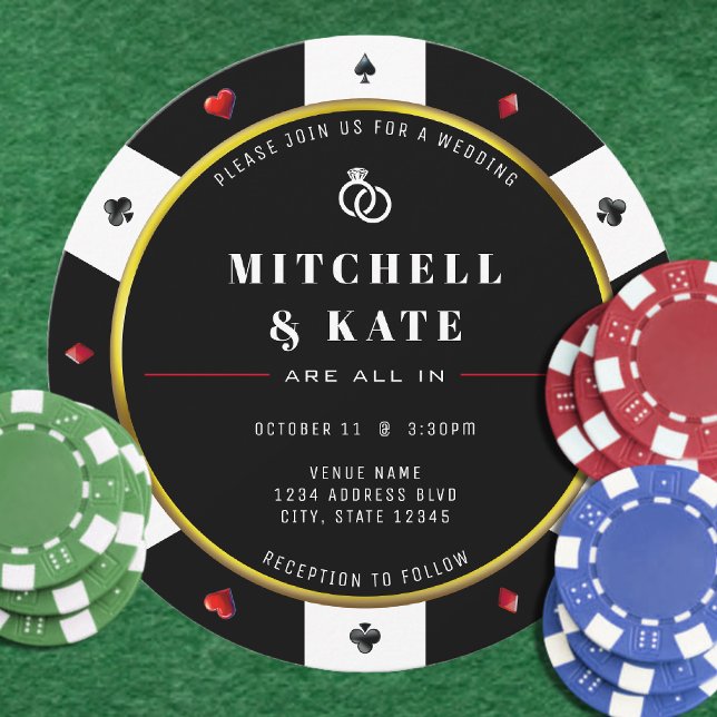 Poker Chip alla i Bröllop Inbjudningar (Poker Chip All In Wedding Invitation
)