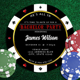 Poker Chip Bachelor Party Inbjudningar