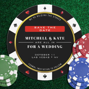 Poker Chip Bröllop spara datum