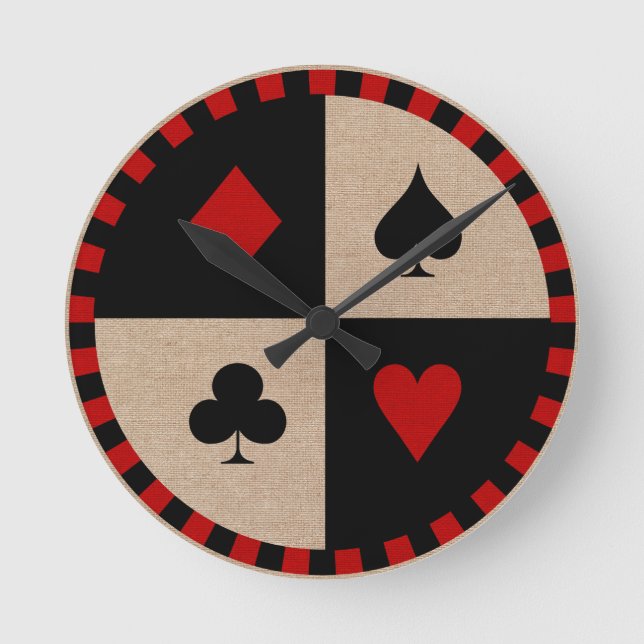 Poker Chip Card Kostym Rund Klocka (Framsida)