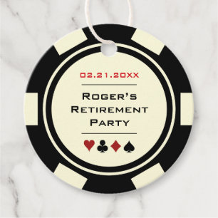 Poker Chip Casino Black Off White Pension Gåvor Etiketter