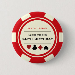 Poker Chip Casino Theme Red Cream Knapp