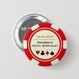 Poker Chip Casino Theme Red Cream Knapp