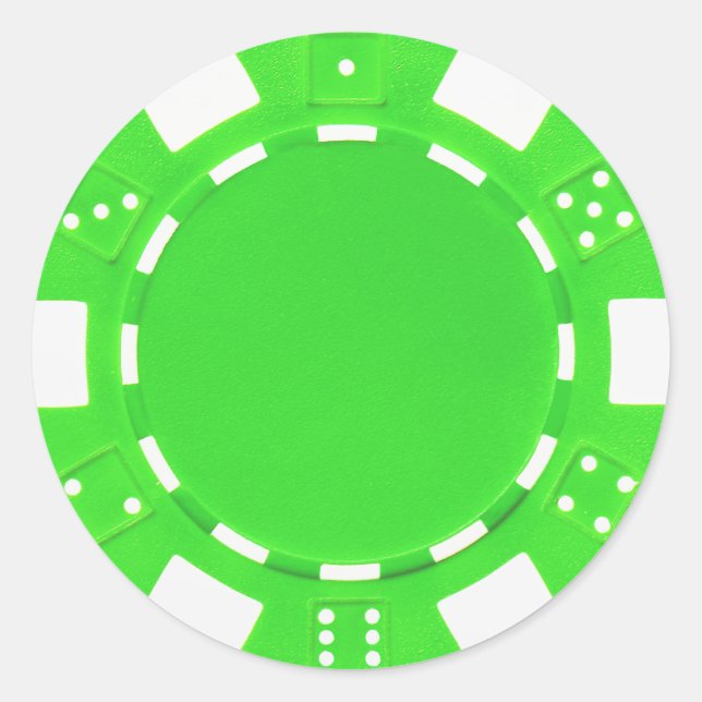 poker chip-dekal runt klistermärke (Framsida)
