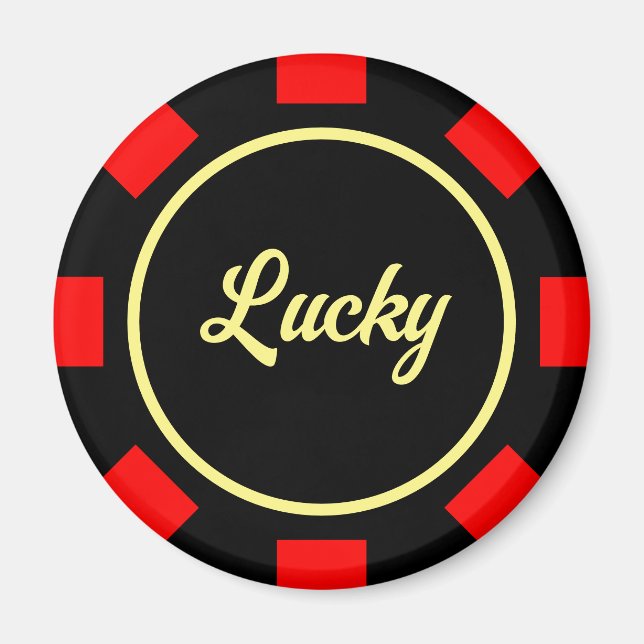 Poker chip-kylskåp magnet (Framsidan)