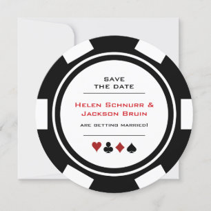 Poker Chip Las Vegas Casino Bröllop spara datum