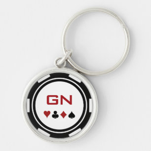 Poker Chip Las Vegas Casino Rund Silverfärgad Nyckelring
