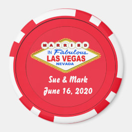 Poker Chip Magnet Gift Bröllop i Las Vegas