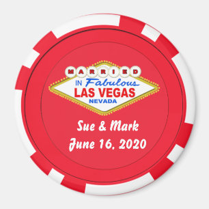 Poker Chip Magnet Gift Bröllop i Las Vegas