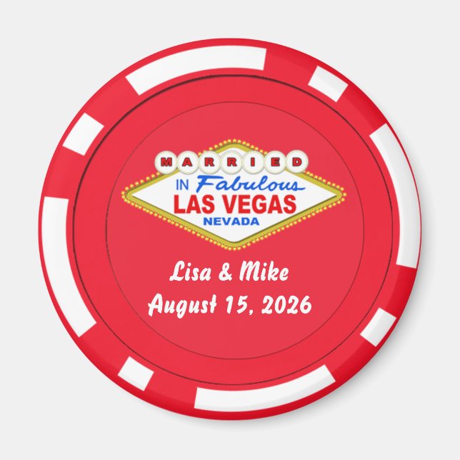 Poker Chip Magnet Gifta i Las Vegas (Framsidan)