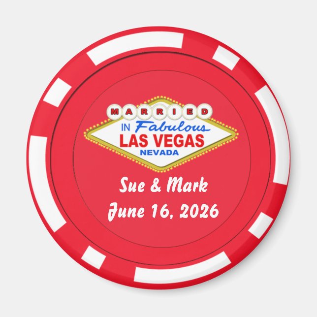 Poker Chip Magnet Gifta i Las Vegas 2026 (Framsidan)