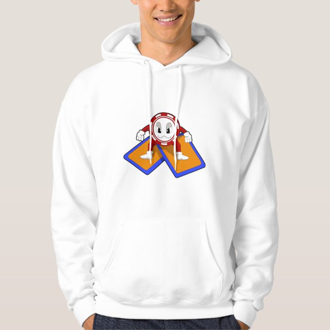 Poker chip med bokkort hoodie (Framsida)