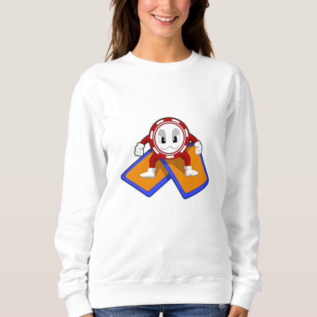 Poker chip med bokkort t shirt (Framsida)