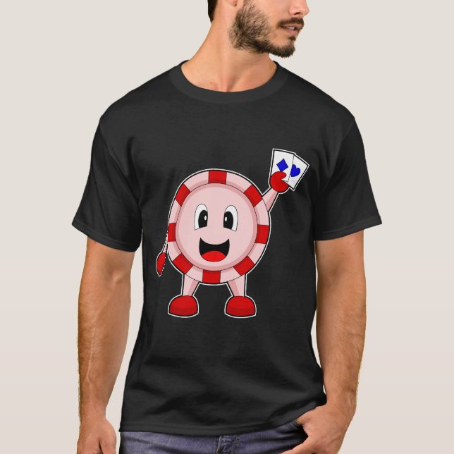 Poker chip Poker Poker-kort Kortspel T Shirt (Framsida)