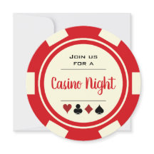 Poker Chip Red Off-White Casino Nattdag