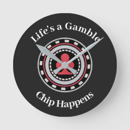 Poker Chip Rund Klocka