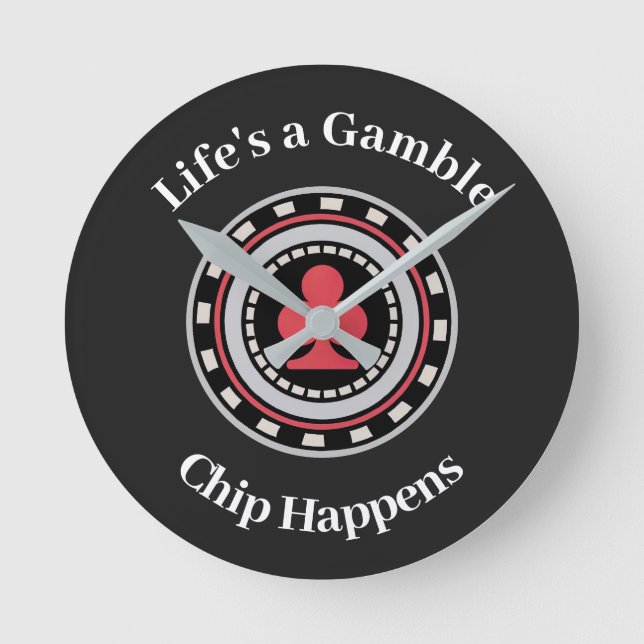 Poker Chip Rund Klocka (Framsida)