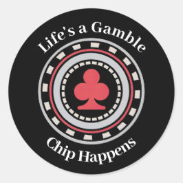 Poker Chip Runt Klistermärke
