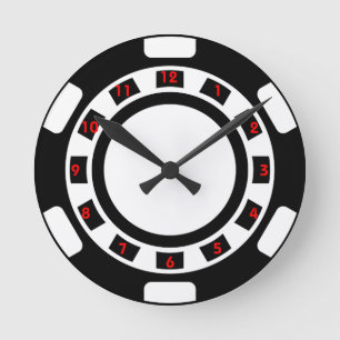 Poker Chip Wall Clock Rund Klocka