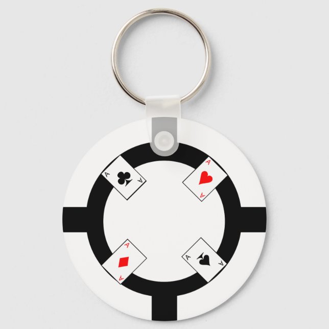 Poker Chip - White Nyckelring (Framsida)
