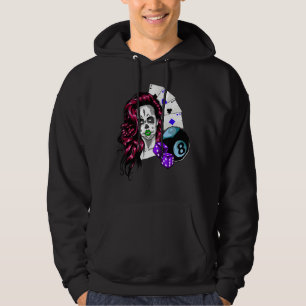 Poker Dam Gambling Rolling Dice Skull Ansikte Hoodie