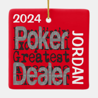 Poker Dealer Extraordinaire-ANPASSNINGSBAR Julgransprydnad Keramik