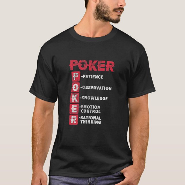 Poker Definition Casino Spelare Gambling Distresse T Shirt (Framsida)