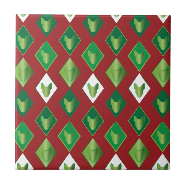 Poker Diamond Bull Terrier Kakelplatta (Framsidan)