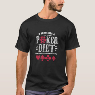 Poker Diet Casino Gambling Spelare Distress T Shirt