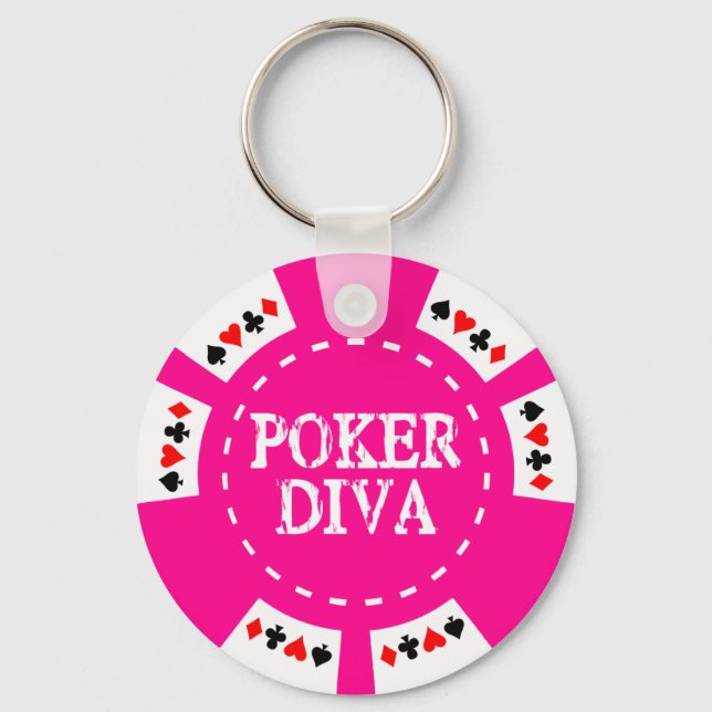 POKER DIVA POKER CHIP NYCKELRING (Framsida)