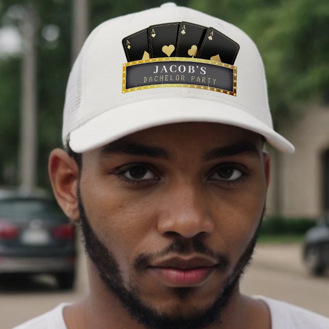 Poker Ess Black & Gold Sällskapsfest Keps (Skapare uppladdad)