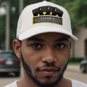 Poker Ess Black & Guld Bachelor Party Keps