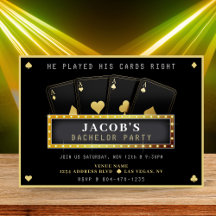 Poker Ess Guld & Black Bachelor Party