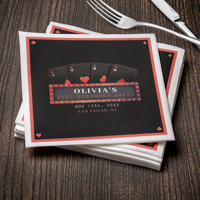 Poker Ess Red & Black 21-årsfirande Pappersservett (Skapare uppladdad)