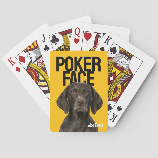 Poker Face Anpassad Hund Foto Casinokort (Baksidan)