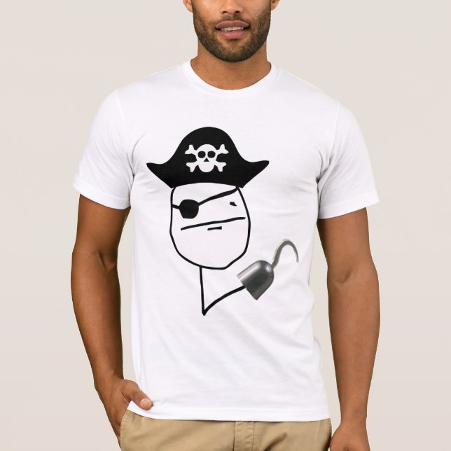Poker Face Pirata Tee Shirt (Framsida)
