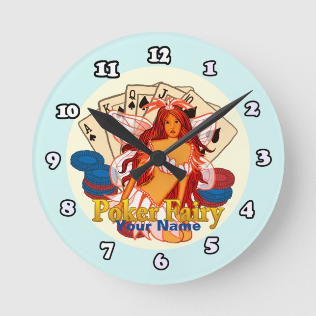 Poker Fairy-klocka Rund Klocka (Framsida)