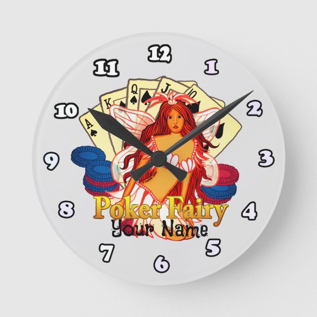 Poker Fairy Rund Klocka (Framsida)