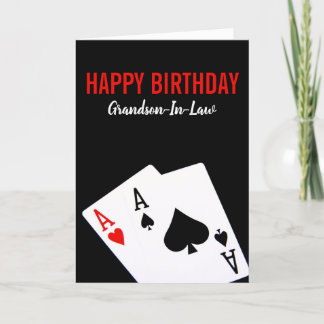 Poker-födelsedagskort för morson-in-law kort