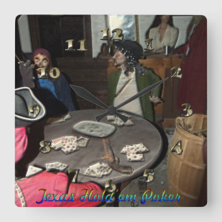 Poker för em för Texas håll` Fyrkantig Klocka