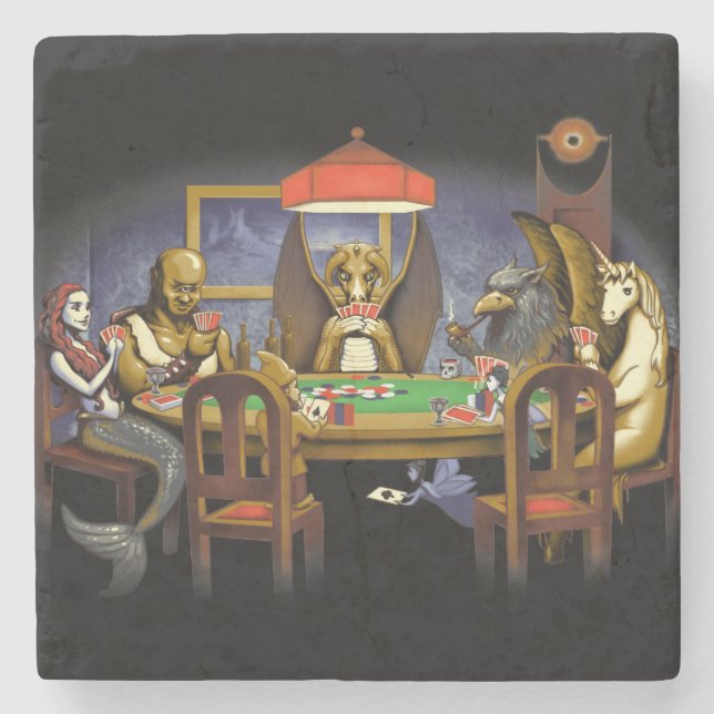 Poker för uppspelning av mytiska föreställningar stenunderlägg (Framsidan)