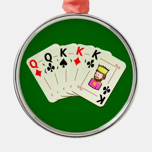 Poker Full House Julgransprydnad Metall (Framsidan)