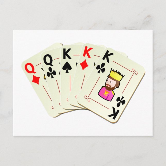 Poker Fullt House Vykort (Framsida)