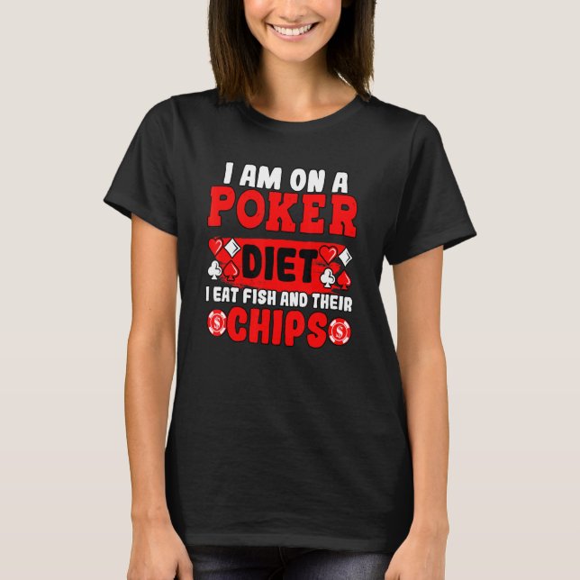 Poker Gambling Spelare Casino Card Hand Bluff Fold T Shirt (Framsida)