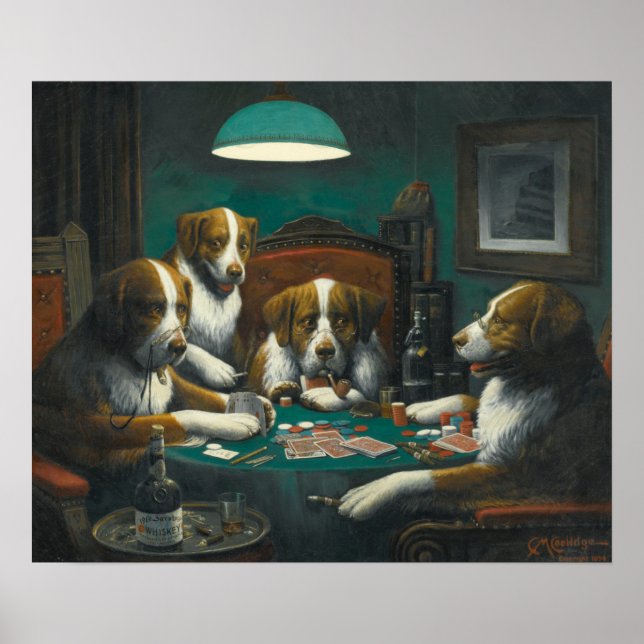 Poker Game by Cassius Marcellus Coolidge (1894) Poster (Framsidan)