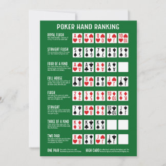 Poker Hand Rankning med visualer Tack Kort