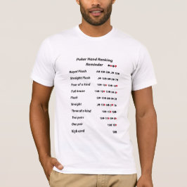 Poker Hand Rankningspåminnelse T-shirt