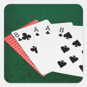 Poker Händer - Dead Man's Hand Fyrkantigt Klistermärke
