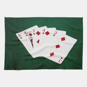 Poker Händer - Flush - Diamonds Kostym Kökshandduk