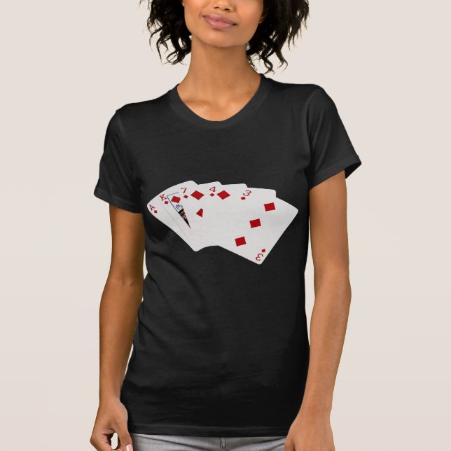 Poker Händer - Flush - Diamonds Kostym T-shirt (Framsida)